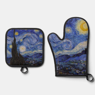 Vincent Van Gogh - Der Sternen Nacht Ofenhandschuh & Topflappen-Set