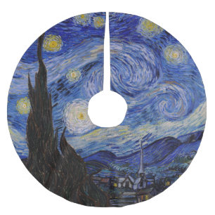 Vincent Van Gogh - Der Sternen Nacht Polyester Weihnachtsbaumdecke