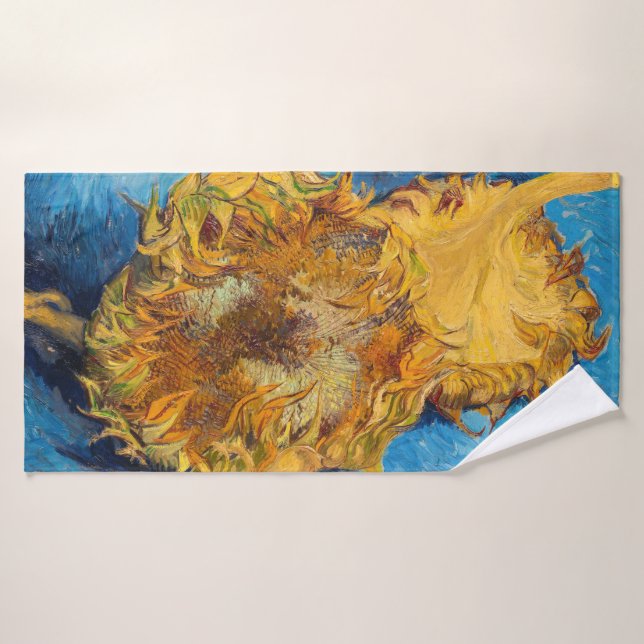 Vincent van Gogh - Deux tournesols coupés (Serviette de bain)