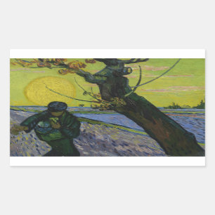 Vincent van Gogh - Die Dusche Rechteckiger Aufkleber