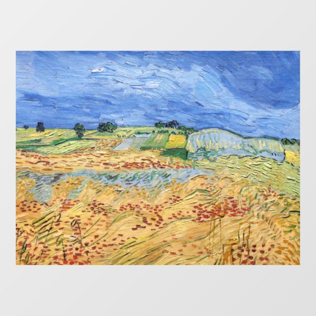Vincent van Gogh - Die Felder / Schlicht bei Auver Fensteraufkleber (Blatt)
