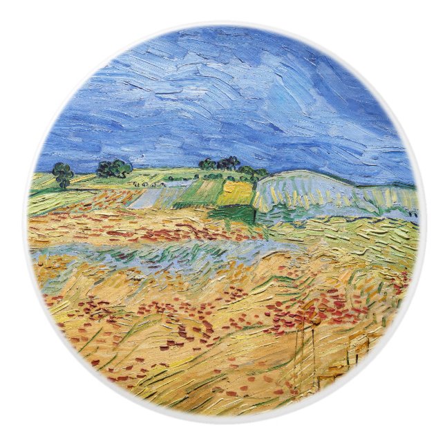 Vincent van Gogh - Die Felder / Schlicht bei Auver Keramikknauf (Vorderseite)