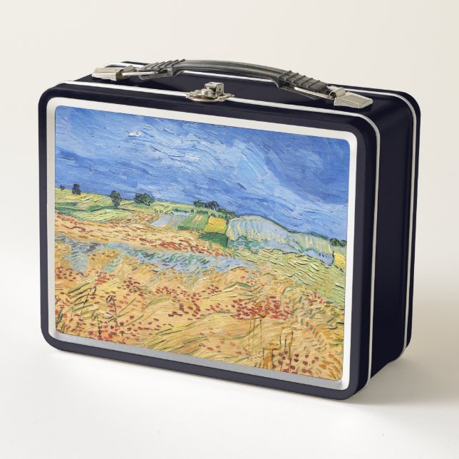 Vincent van Gogh - Die Felder / Schlicht bei Auver Metall Brotdose (Vorderseite)