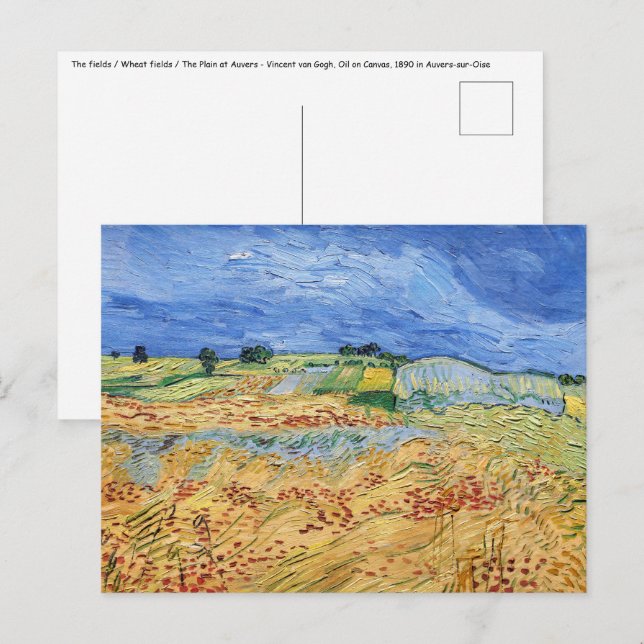 Vincent van Gogh - Die Felder / Schlicht bei Auver Postkarte (Vorne/Hinten)