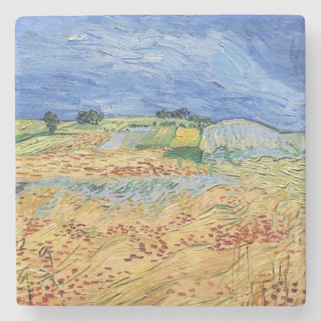 Vincent van Gogh - Die Felder / Schlicht bei Auver Steinuntersetzer (Vorderseite)