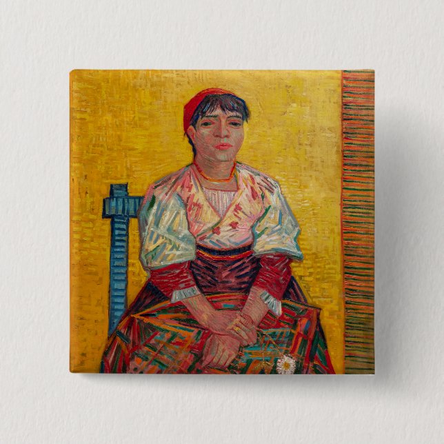 Vincent Van Gogh - Die italienische Frau Button (Vorderseite)