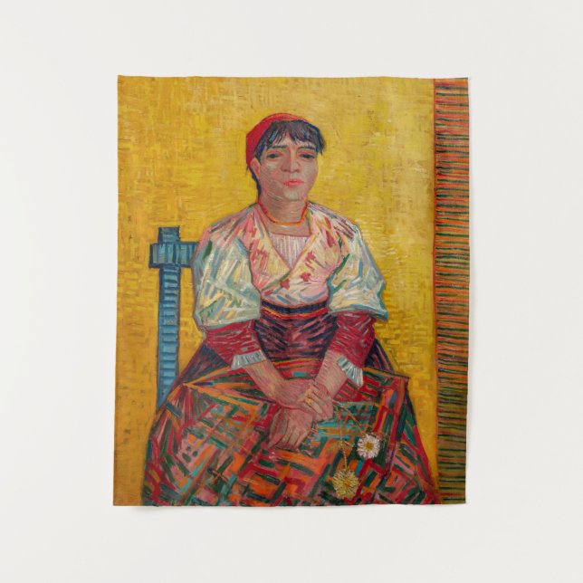 Vincent Van Gogh - Die italienische Frau Wandteppich (Vorderseite)