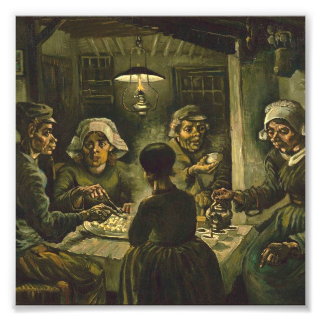 Vincent Van Gogh - Die Kartoffelessen April Mai Fotodruck (Vorne)