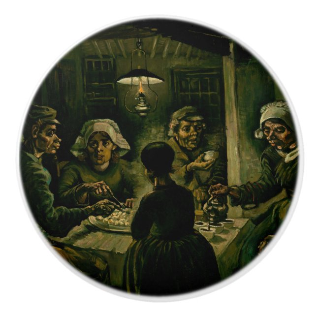 Vincent van Gogh - Die Kartoffelessen Keramikknauf (Vorderseite)