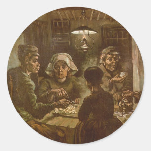 Vincent van Gogh - Die Kartoffelesser Runder Aufkleber