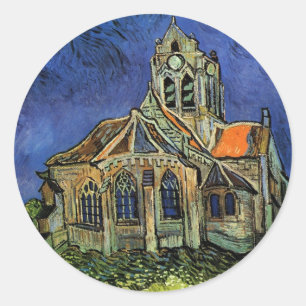 Vincent van Gogh - Die Kirche in Auvers Runder Aufkleber