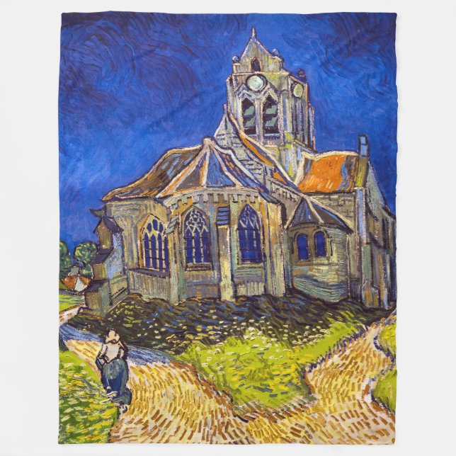 Vincent van Gogh - Die Kirche von Auvers Fleecedecke (Vorderseite)