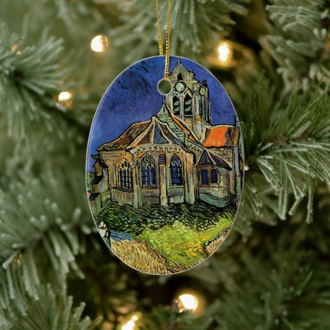 Vincent van Gogh - Die Kirche von Auvers Keramik Ornament (Baum)