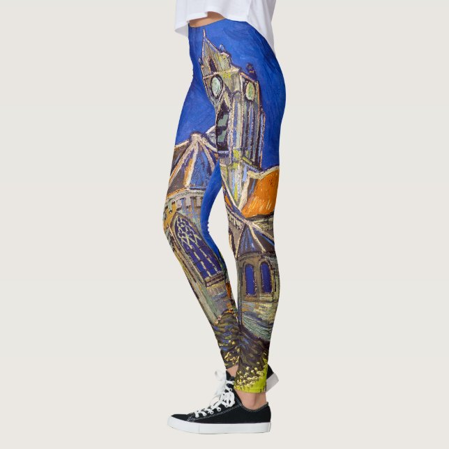 Vincent van Gogh - Die Kirche von Auvers Leggings (Links)