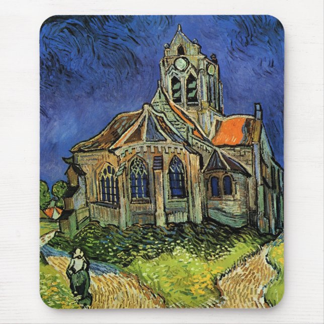 Vincent van Gogh - Die Kirche von Auvers Mousepad (Vorne)