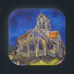 Vincent van Gogh - Die Kirche von Auvers Pappteller<br><div class="desc">Die Kirche in Auvers / l'Eglise à Auvers-sur-oise von Vincent Van Gogh im Jahre 1890</div>