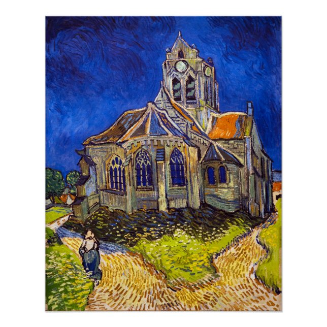Vincent van Gogh - Die Kirche von Auvers Poster (Vorderseite)