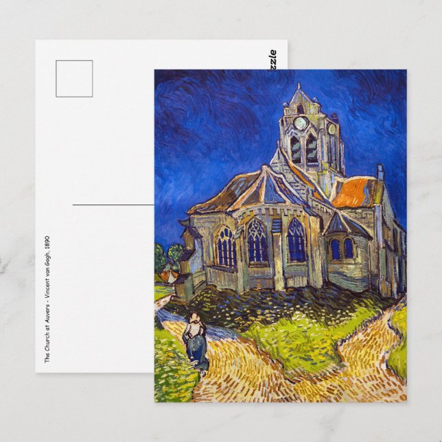 Vincent van Gogh - Die Kirche von Auvers Postkarte (Vorne/Hinten)