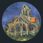 Vincent van Gogh - Die Kirche von Auvers Runder Aufkleber<br><div class="desc">Die Kirche von Auvers (1890) von Vincent van Gogh ist ein Vintager Post-Impressionismus feiner Kunst architektonische religiöse Malerei. Eine Frau, die auf einem Weg zur Dorfkapelle spaziert, mit schönen Buntglasfenstern. Eine Szene der Alltagsarchitektur. Über den Künstler: Vincent Willem van Gogh (1853-1890) war ein postimpressionistischer Maler, dessen Werk besonders für seine...</div>