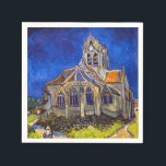 Vincent van Gogh - Die Kirche von Auvers Serviette<br><div class="desc">Die Kirche in Auvers / l'Eglise à Auvers-sur-oise von Vincent Van Gogh im Jahre 1890</div>