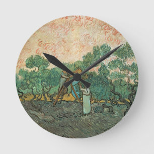 Vincent van Gogh   die olivgrünen Pflücker, Runde Wanduhr
