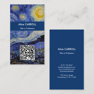 Vincent Van Gogh - Die Sternennacht - QR Code Visitenkarte