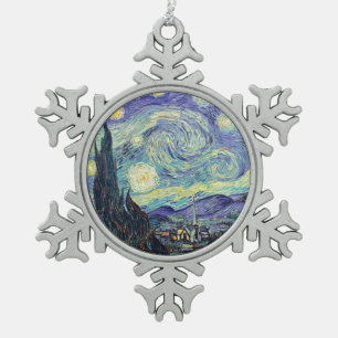 Vincent Van Gogh Die Sternennacht Schneeflocken Zinn-Ornament