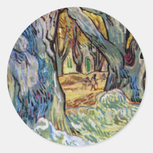 Vincent Van Gogh - Die Straßenarbeiter - Kunstwerk Runder Aufkleber