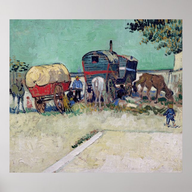 Vincent van Gogh | Die Wohnwagen, Sinti und Roma-C Poster (Vorne)