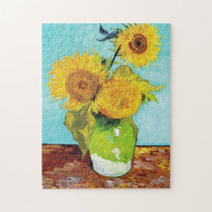 Vincent Van Gogh Drei Sonnenblumen in einer Vase