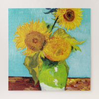 Vincent Van Gogh Drei Sonnenblumen in einer Vase