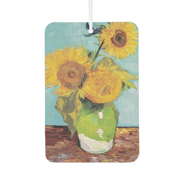 Vincent Van Gogh - Drei Sonnenblumen in einer Vase Autolufterfrischer (Vorderseite)