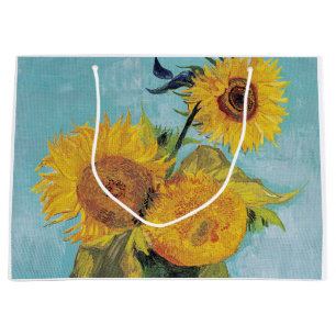 Vincent Van Gogh - Drei Sonnenblumen in einer Vase Große Geschenktüte