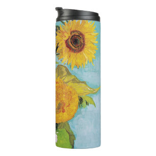 Vincent Van Gogh - Drei Sonnenblumen in einer Vase Thermosbecher