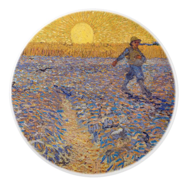 Vincent van Gogh - Dusche mit Setting Sun Keramikknauf (Vorderseite)