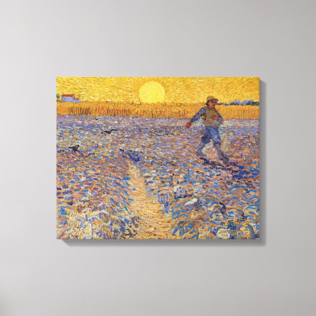 Vincent van Gogh - Dusche mit Setting Sun Leinwanddruck (Vorderseite)