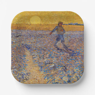 Vincent van Gogh - Dusche mit Setting Sun Pappteller