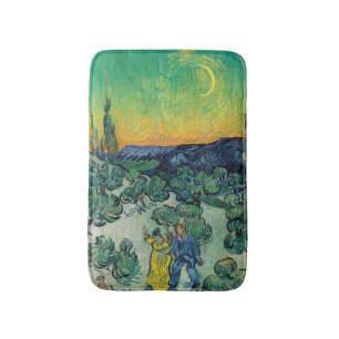 Vincent van Gogh - Ein Spaziergang in der Dämmerun Badematte