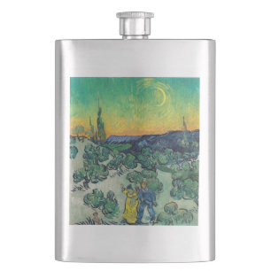 Vincent van Gogh - Ein Spaziergang in der Dämmerun Flachmann