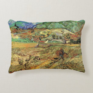 Vincent van Gogh - Eingefeld mit Bauern bei der Ar Dekokissen