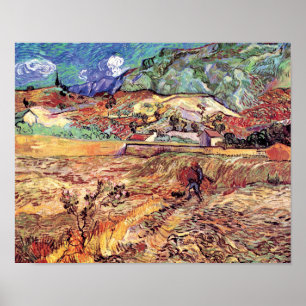 Vincent Van Gogh - Eingefeldetes Weizenfeld Kunst Poster