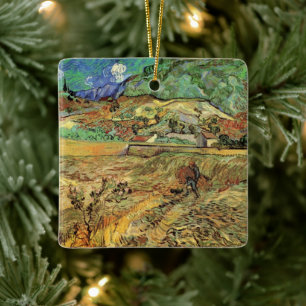Vincent van Gogh - Eingefriedetes Weizenfeld mit B Keramikornament