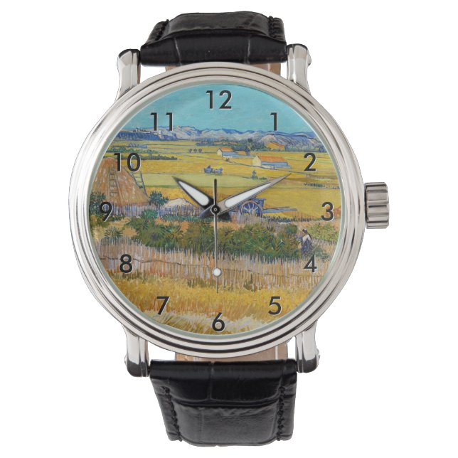 Vincent van Gogh - Ernte bei La Crau Armbanduhr (Vorderseite)