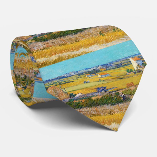 Vincent van Gogh: Ernte bei La Crau Cloth Krawatte (Gerollt)