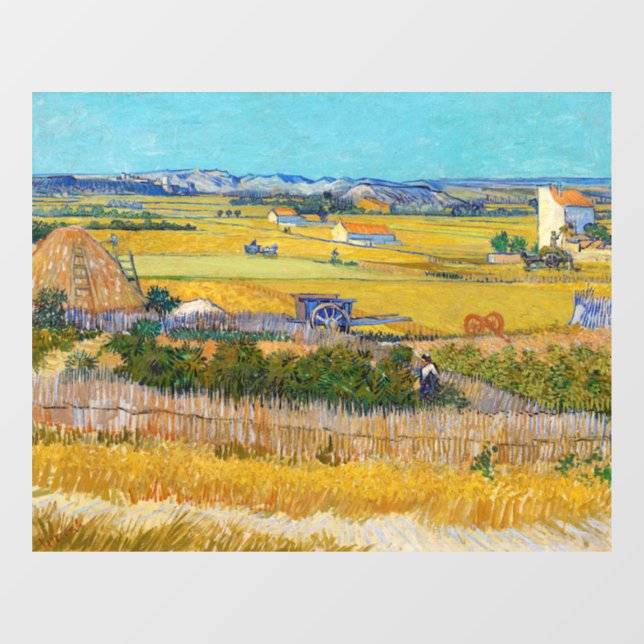 Vincent van Gogh - Ernte bei La Crau Fensteraufkleber (Blatt)