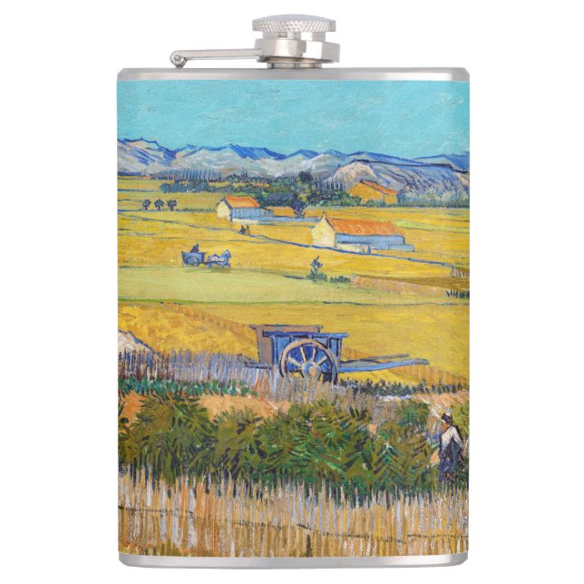 Vincent van Gogh - Ernte bei La Crau Flachmann (Vorderseite)