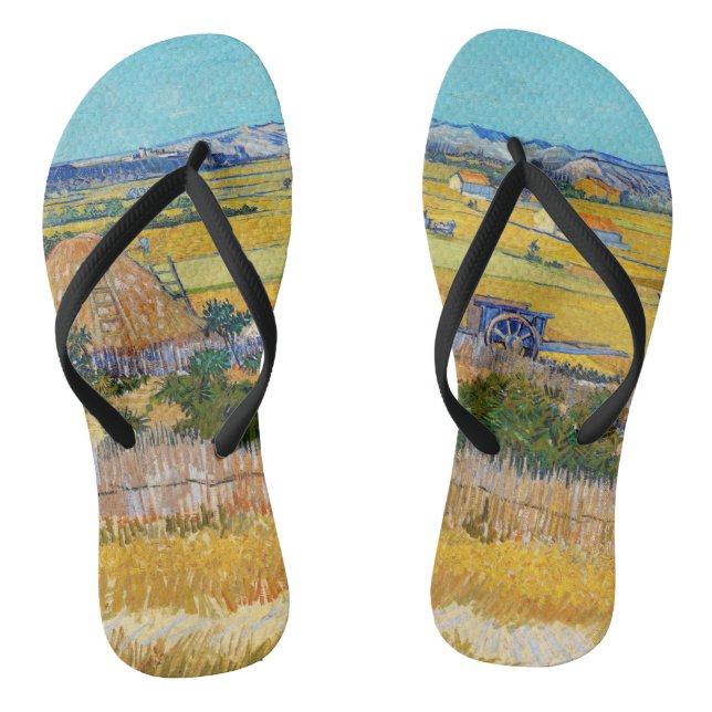 Vincent van Gogh - Ernte bei La Crau Flip Flops (Fußbett)