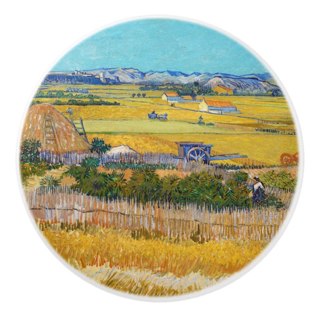 Vincent van Gogh - Ernte bei La Crau Keramikknauf (Vorderseite)