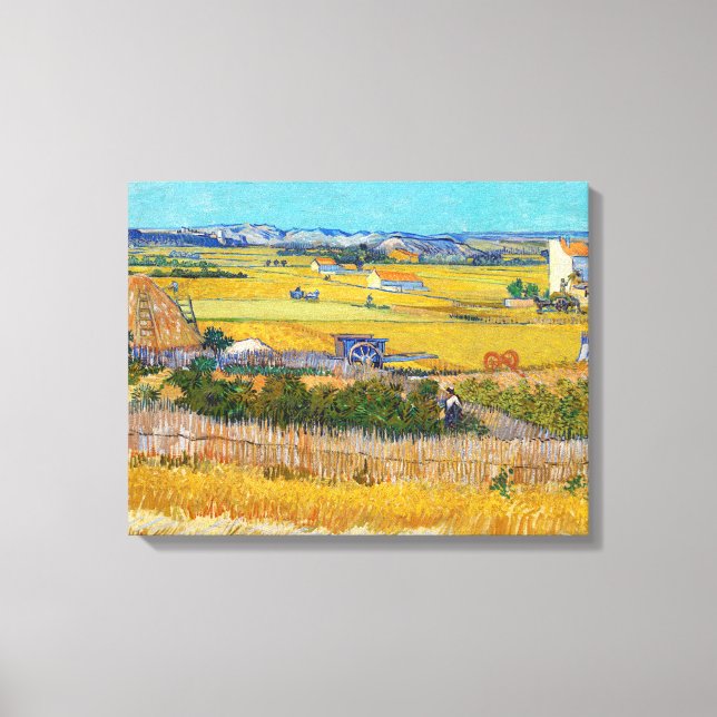 Vincent van Gogh - Ernte bei La Crau Leinwanddruck (Vorderseite)