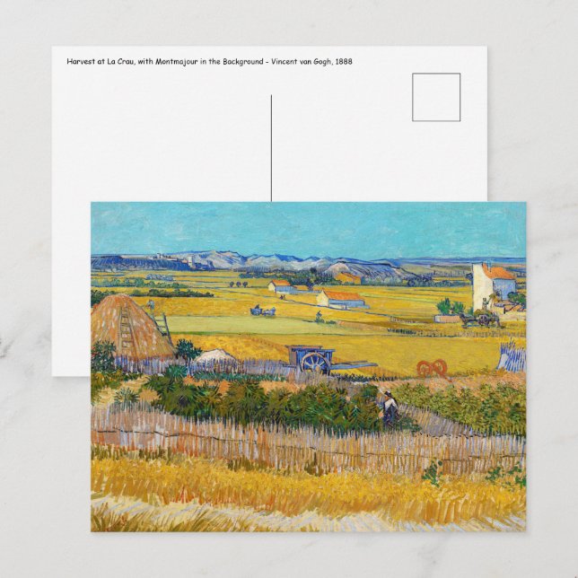 Vincent van Gogh - Ernte bei La Crau Postkarte (Vorne/Hinten)
